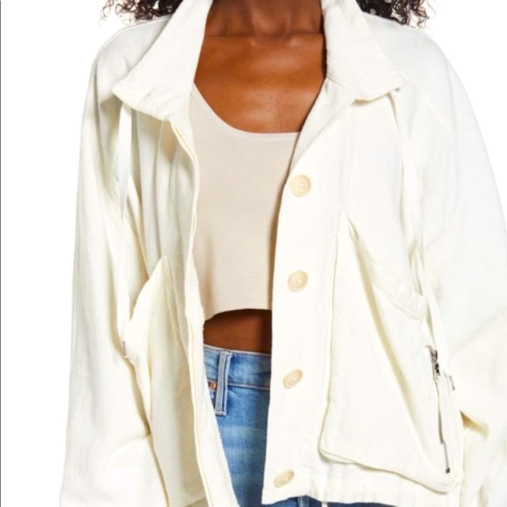 Blanknyc cotton linen utility jacket